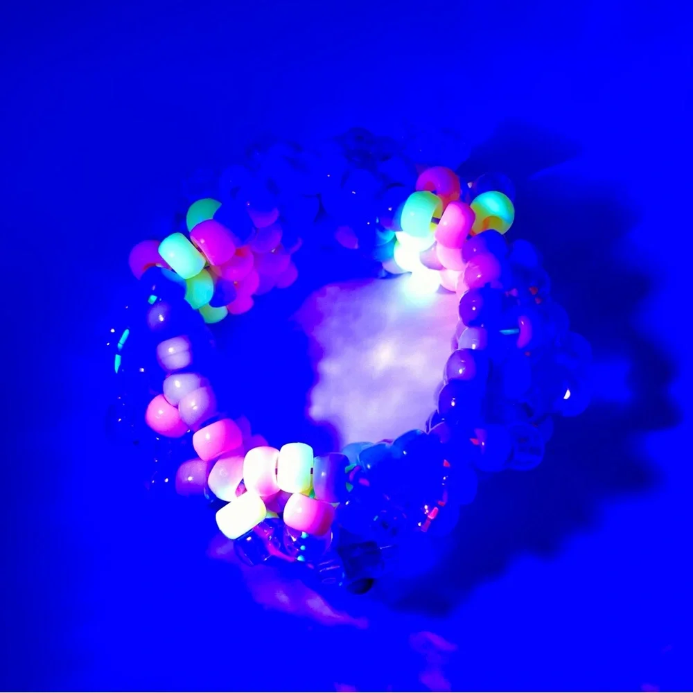 Kandi Rave Bracelet | cotton kandi (UV reactive, glow in the dark)